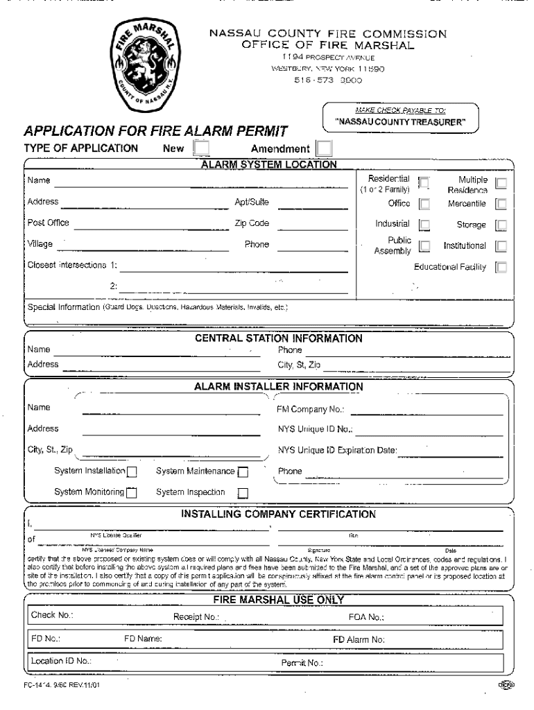 nassau county fire alarm permit Preview on Page 1