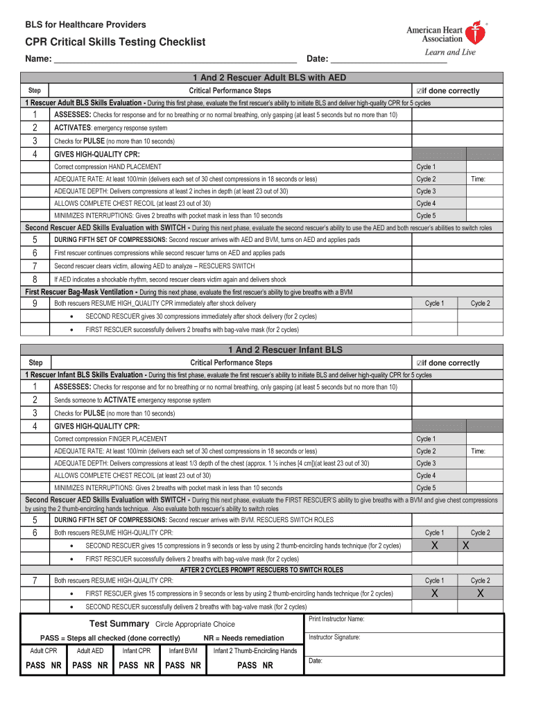 Adult Child 1-Rescuer CPR Skills Test Preview on Page 1