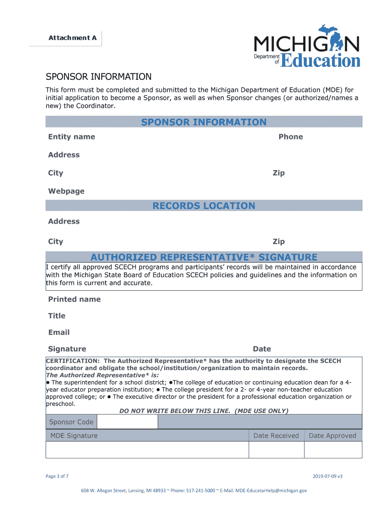 SCECHs: Process to become a SCECH Sponsor - State of Preview on Page 1