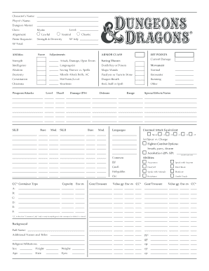 Mystic Character Sheet Fill Online Printable Fillable Blank Pdffiller