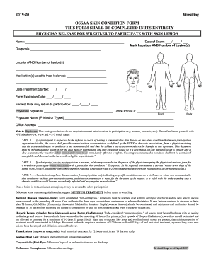 Fillable Online Medical Release Form for Wrestler to Participate with ...
