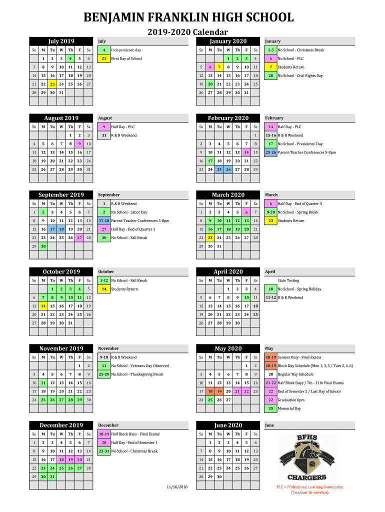 Fillable Online School Event Calendar Template - Benjamin Franklin Charter  ... Fax Email Print - pdfFiller