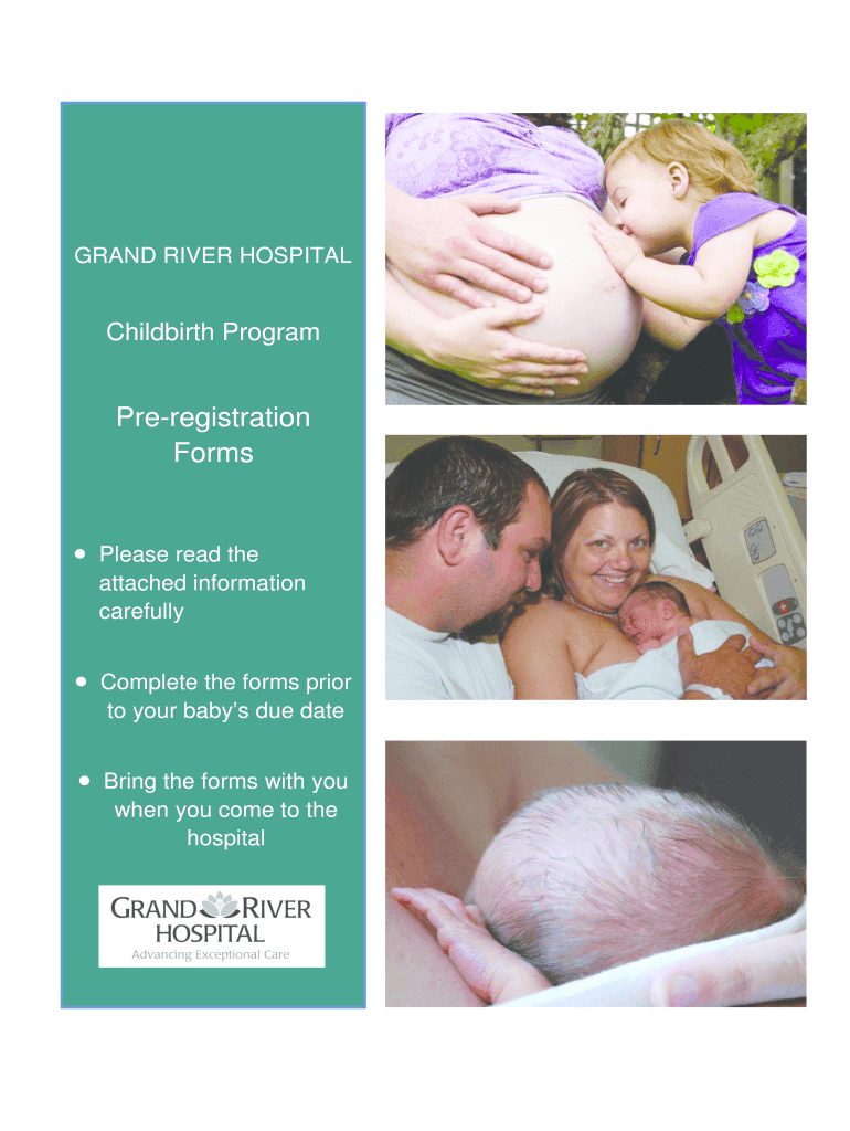 grand river hospital childbirth registration form Preview on Page 1