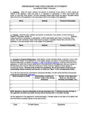 Fillable Online Ownership and Disclosure Form. Ownership and Disclosure ...