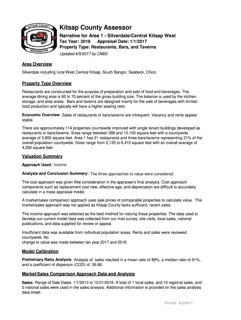 Fillable Online Commercial Model Information for Previous Tax Years Kitsap County Fax Email