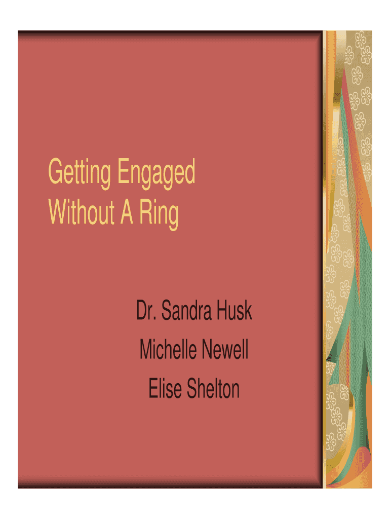 Fillable Online Getting Engaged Without A Ring Fax Email Print pdfFiller