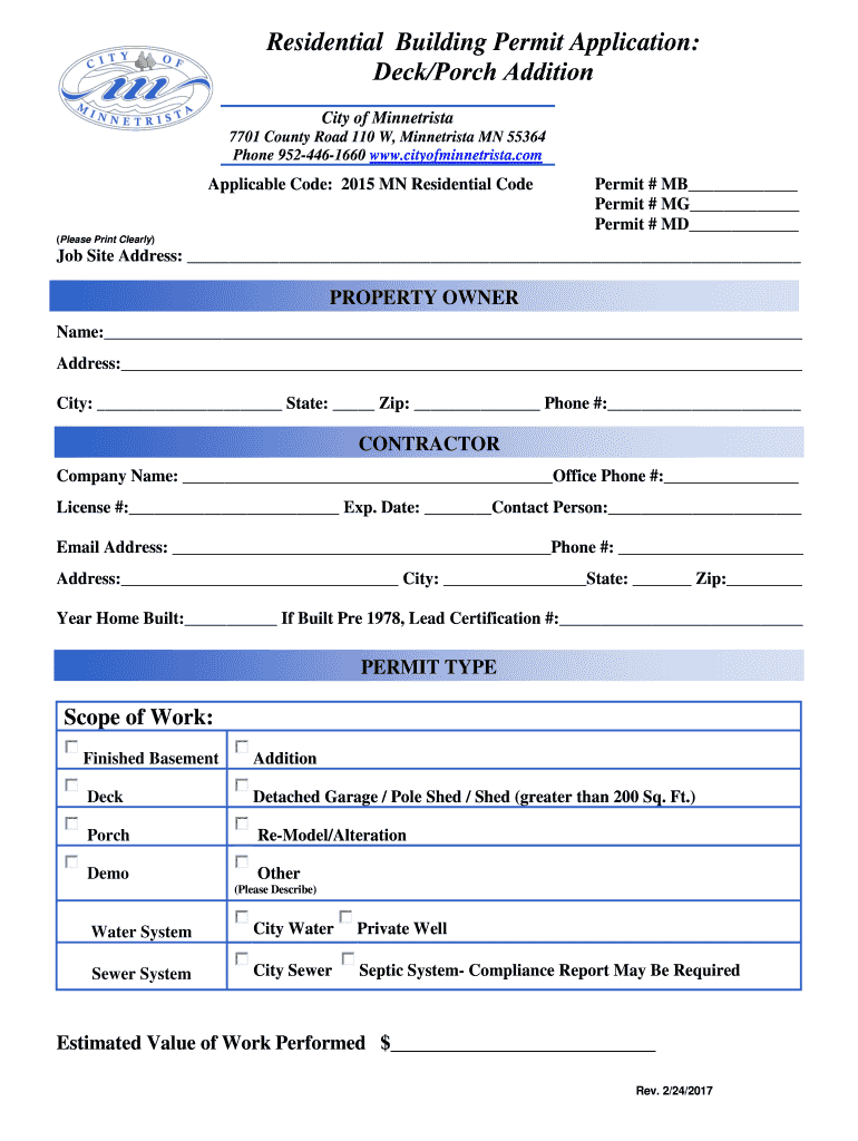 City Of Permits Fill Online, Printable, Fillable, Blank