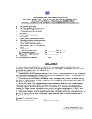 Nagrik Suraksha Group Policy Proposal Form