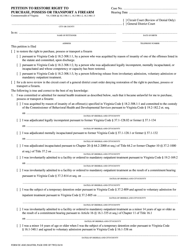 virginia dc petition Preview on Page 1