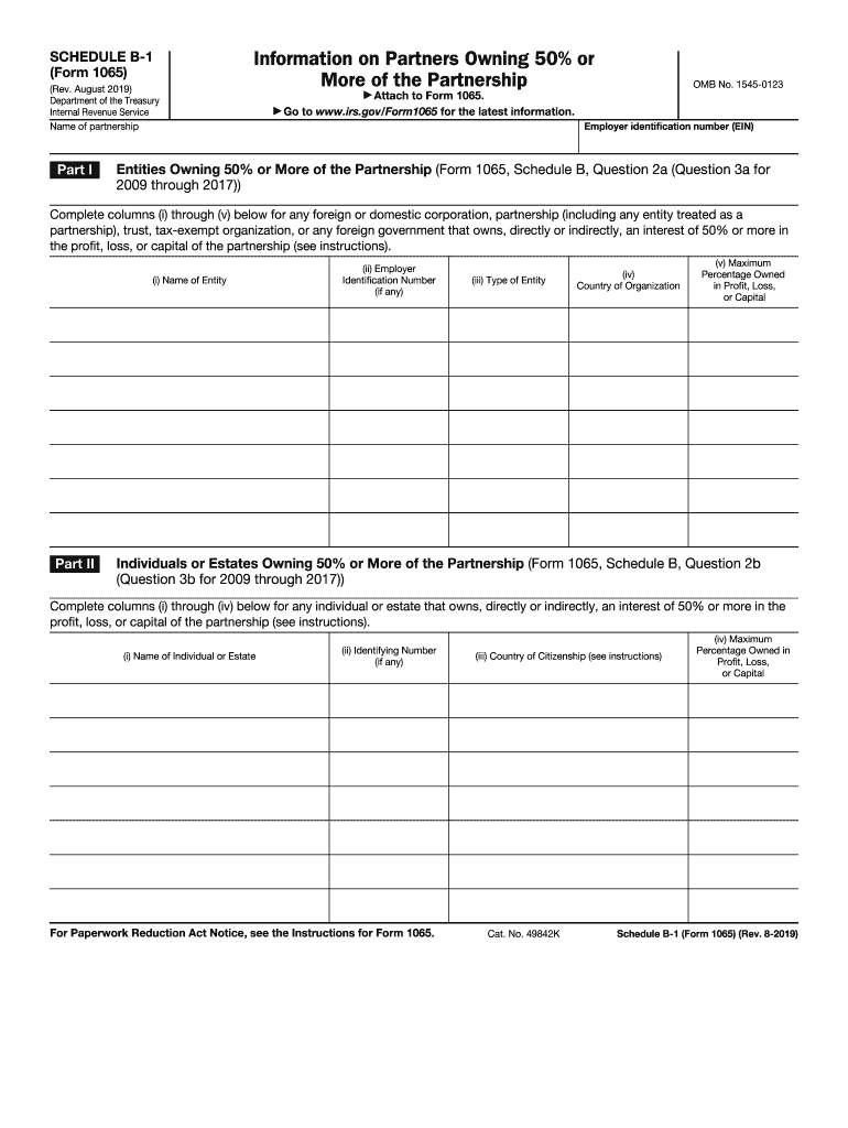 2019 2022 Form IRS 1065 Schedule B 1 Fill Online Printable Fillable 