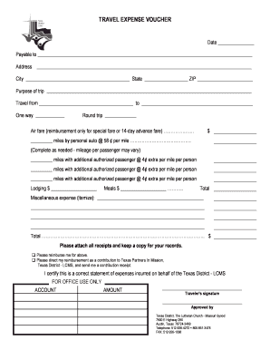 Travel Expense Claim - California