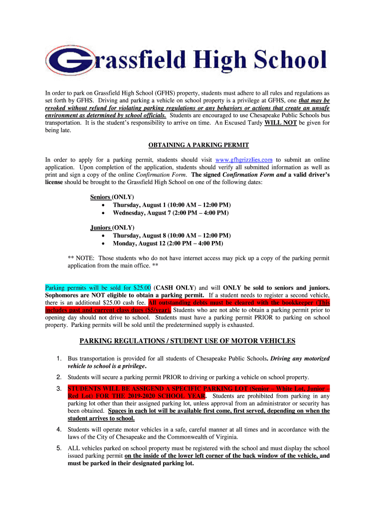 PARKING REGULATIONS STUDENT USE OF MOTOR VEHICLES Preview on Page 1