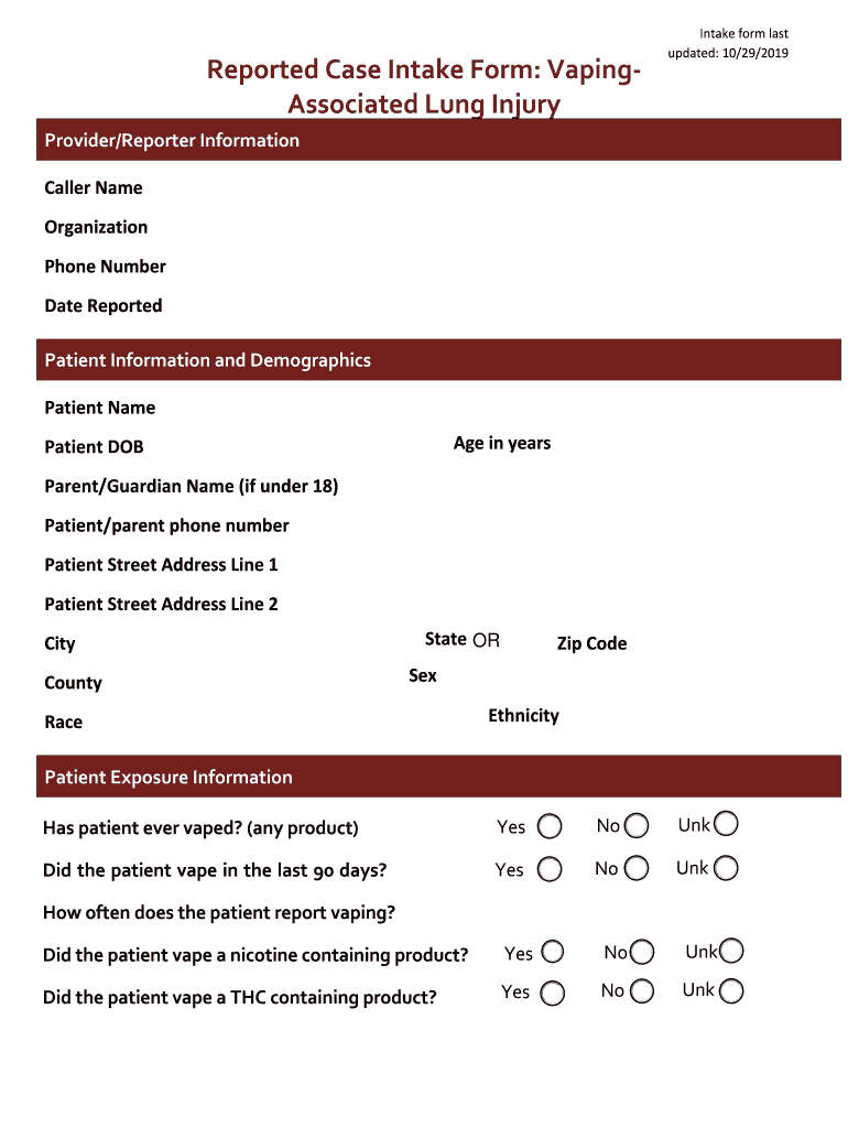 VALI Intake Form-Fillable Preview on Page 1
