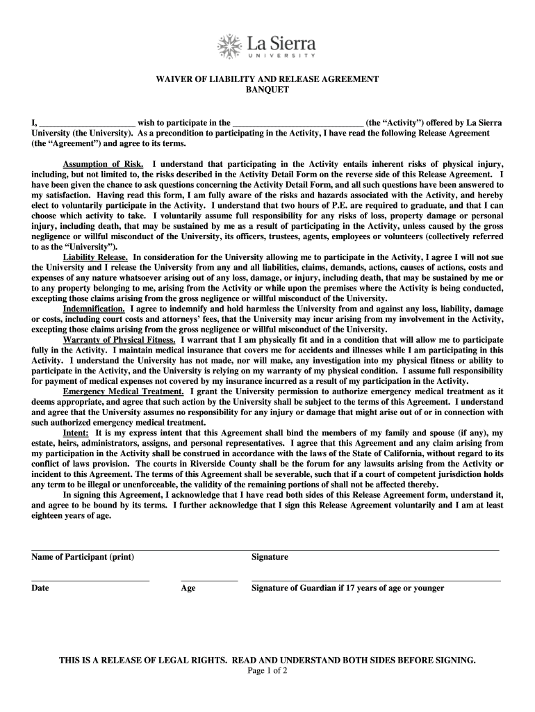 Fun & Fitness 5k Registration form - La Sierra University Preview on Page 1