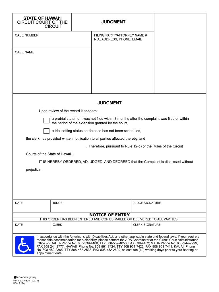 Judgment (Dismissal - RCCH 12(q)) Preview on Page 1