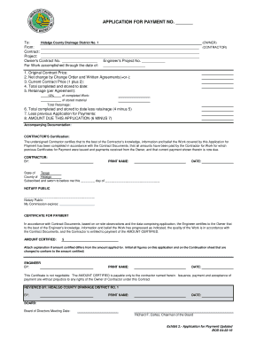 Application for Payment Form