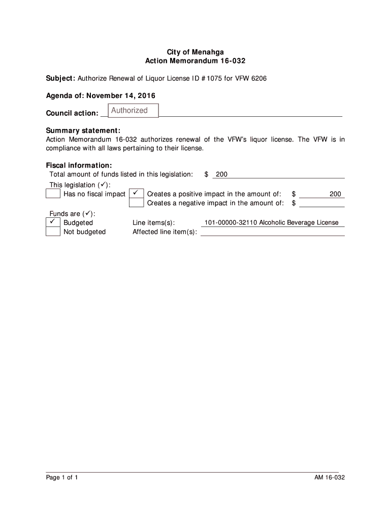 Fillable Online City of Menahga Mayor Patrick Foss Regular City Council