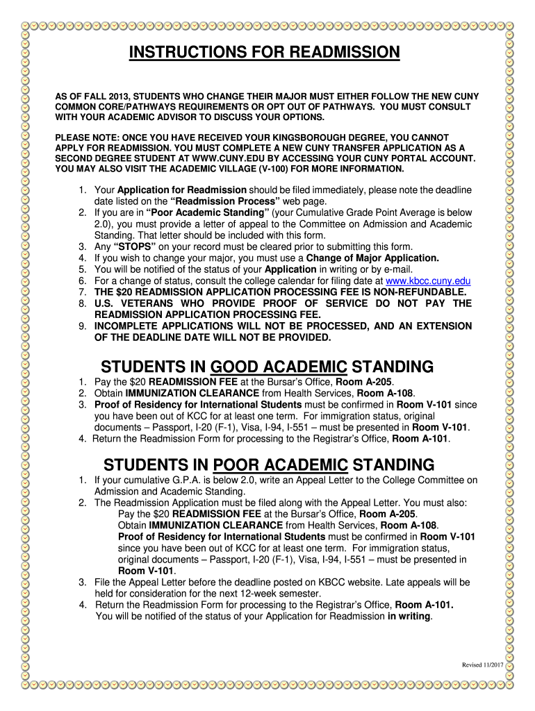 kingsborough community college readmission Preview on Page 1