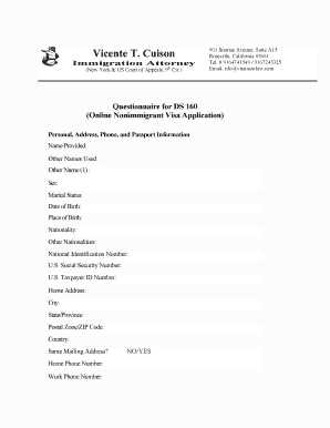 DS-160, Online US Nonimmigrant Visa - Immigration Attorney