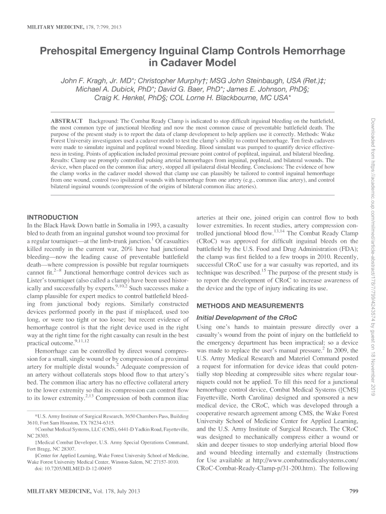 Fillable Online Assessment of Groin Application of Junctional