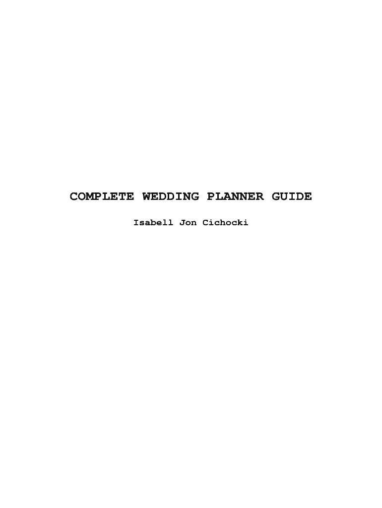 Fillable Online Complete Wedding Planner Guide. Complete Wedding
