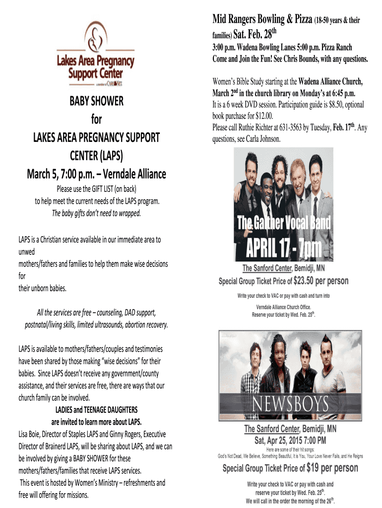 Fillable Online Our Victory in Christ Verndale Alliance Church Fax