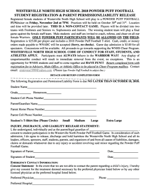 WESTERVILLE NORTH HIGH SCHOOL 2018 POWDER PUFF FOOTBALL