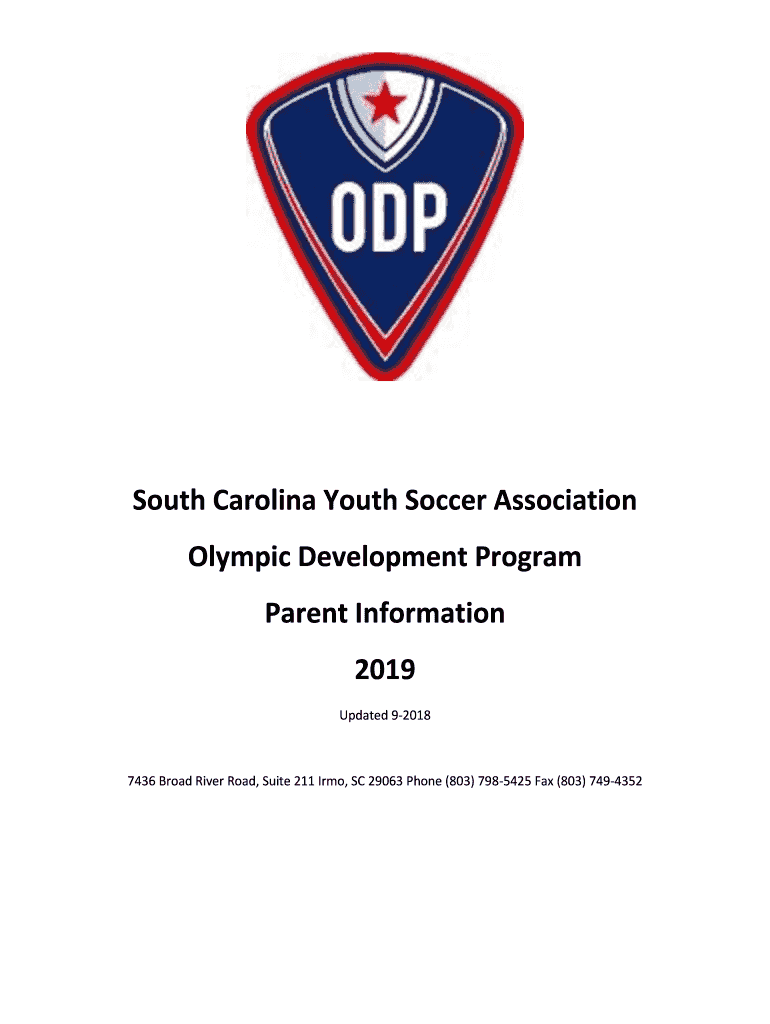 Fillable Online 019 ODP Information Packet South Carolina Youth