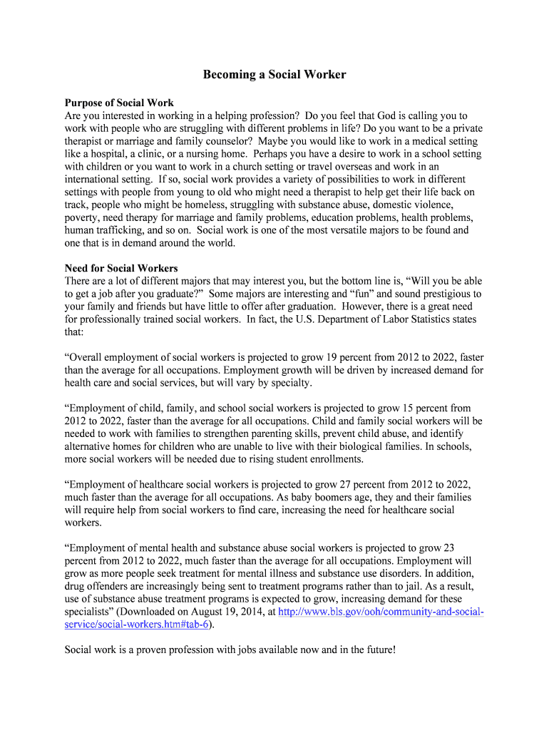 Fillable Online 5 Reasons Why Social Work Is Your Calling BlogUSC s Fax Email Print 