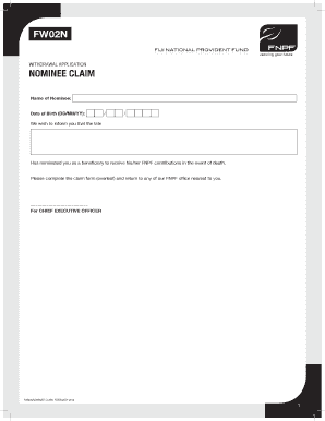fw02n nominee claim - Fiji National Provident Fund