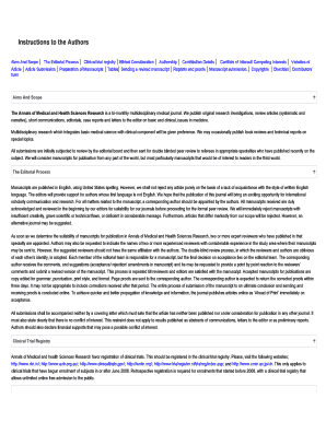 Aims And Scope The Editorial ProcessClinical trial registry Ethical ConsiderationAuthorshipContribution Details Conflicts of Interest/ Competing Interests Varieties of