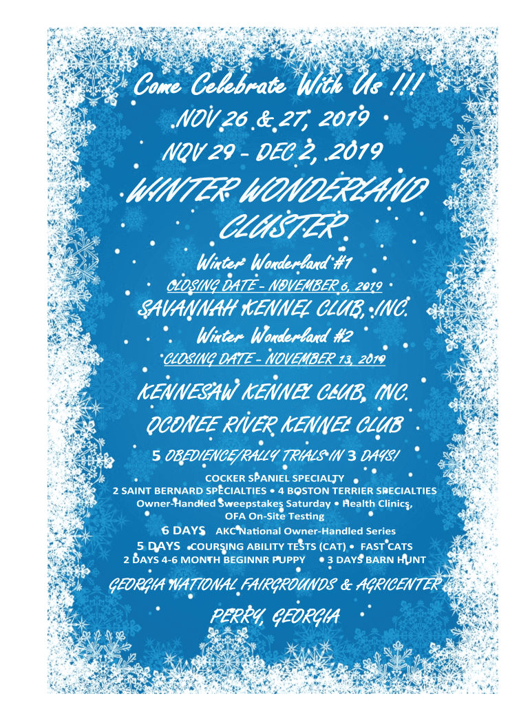 Fillable Online winter wonderland cluster American Kennel Club Fax