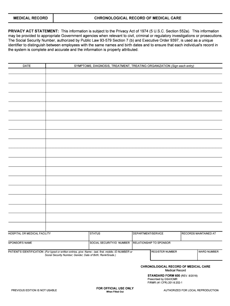 af form 600 Preview on Page 1