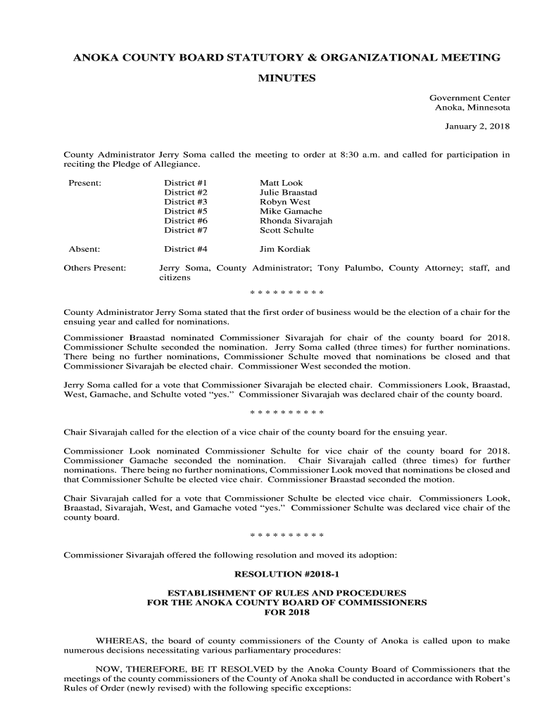 Fillable Online ANOKA COUNTY HOUSING AND REDEVELOPMENT AUTHORITY AGENDA