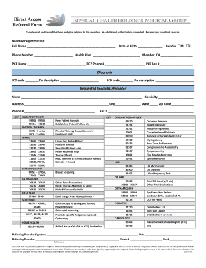 Direct Access Referral Form - Imperial Health Holdings