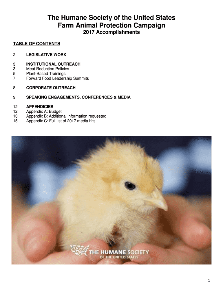 Fillable Online The Humane Society of the United States Farm Animal ...