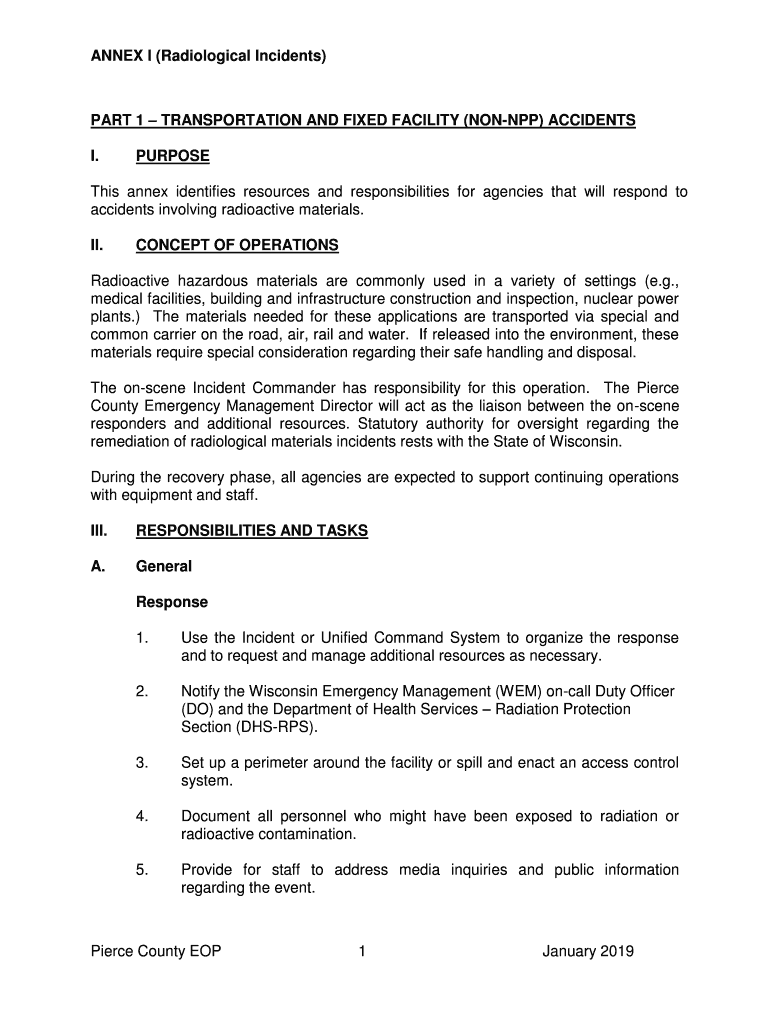 Fillable Online Model Annex for Preparedness and Response to