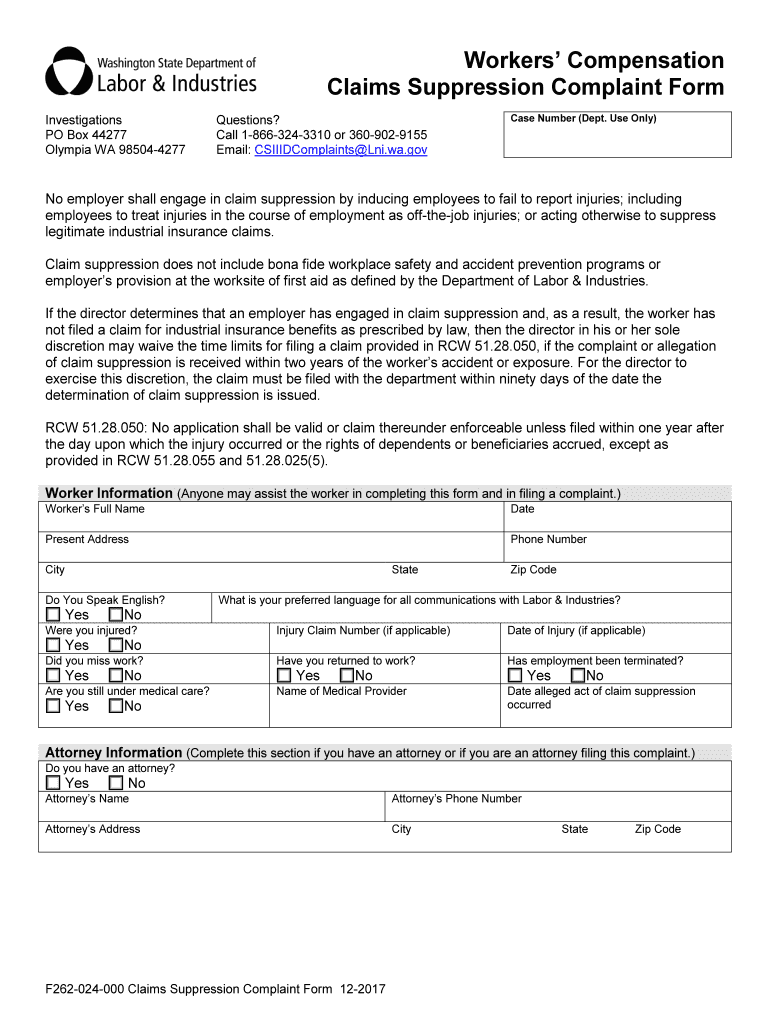 workers compensation complaint form Preview on Page 1