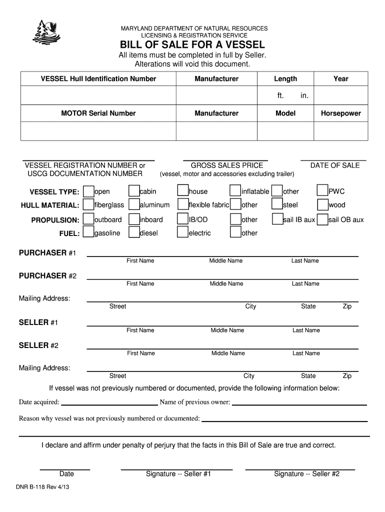 dnr bill of sale Preview on Page 1