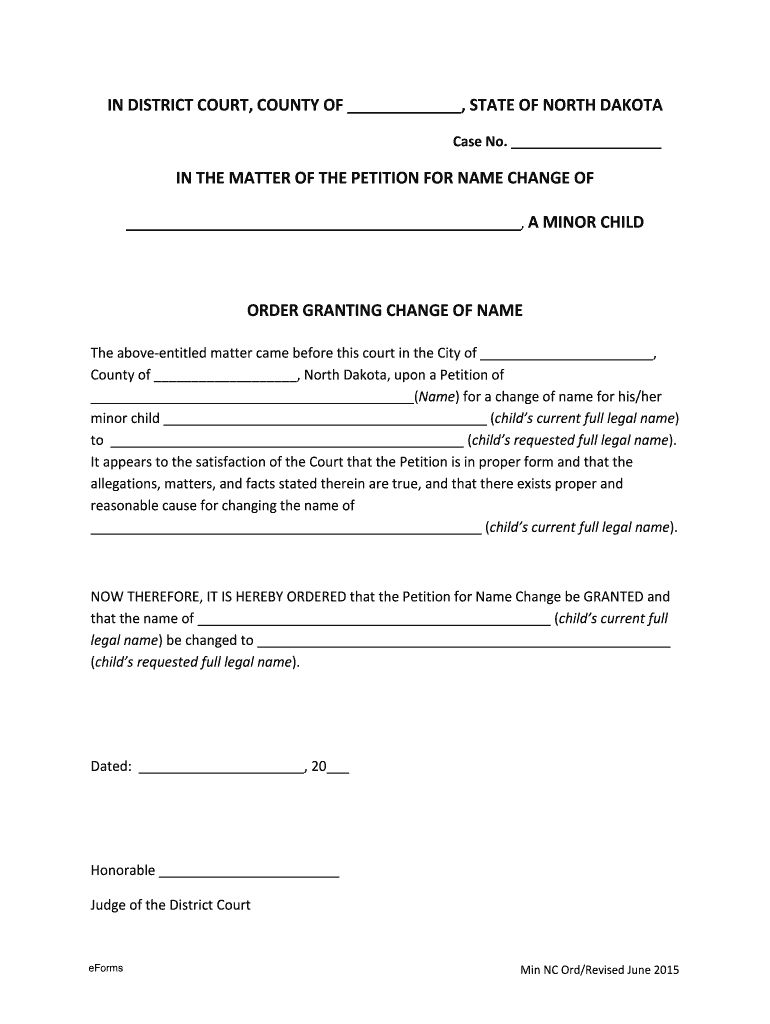 Free North Dakota Name Change Forms - How to Change Your Preview on Page 1