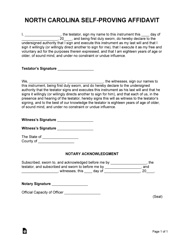 self proving affidavit example Preview on Page 1