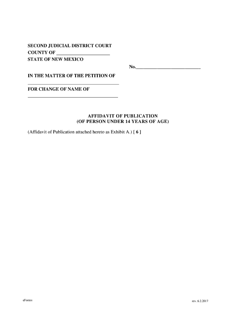 Affidavit of Publication of Minor Preview on Page 1