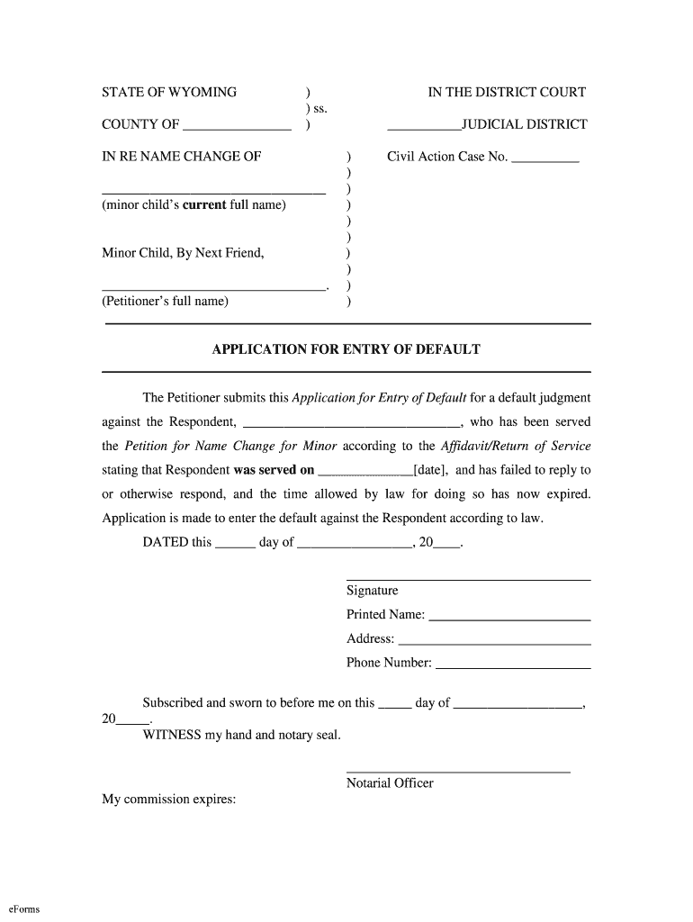 STATE OF WYOMING - eforms Preview on Page 1