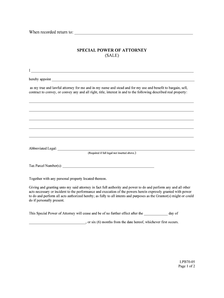 washington-real-estate-power-of-attorney-form-LPB70-05 docx Preview on Page 1