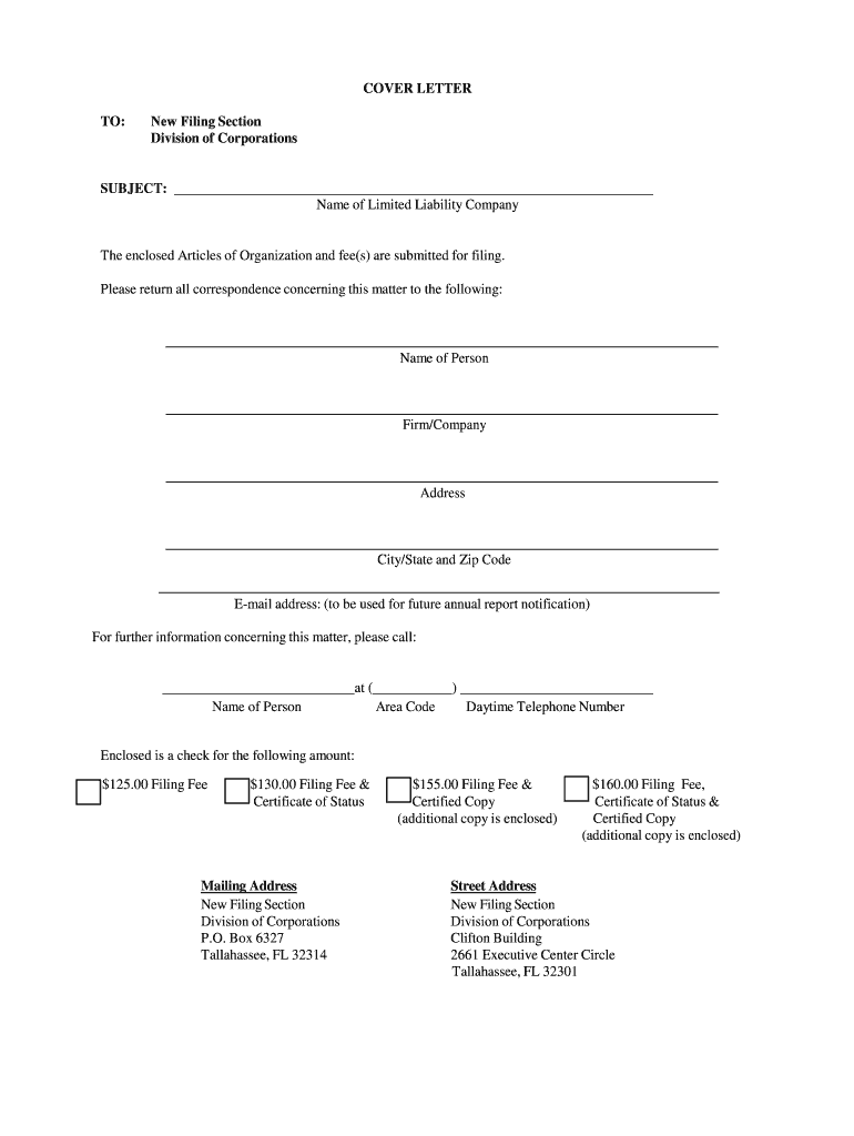 Limited Liability Company - Division of Corporations - Florida Preview on Page 1