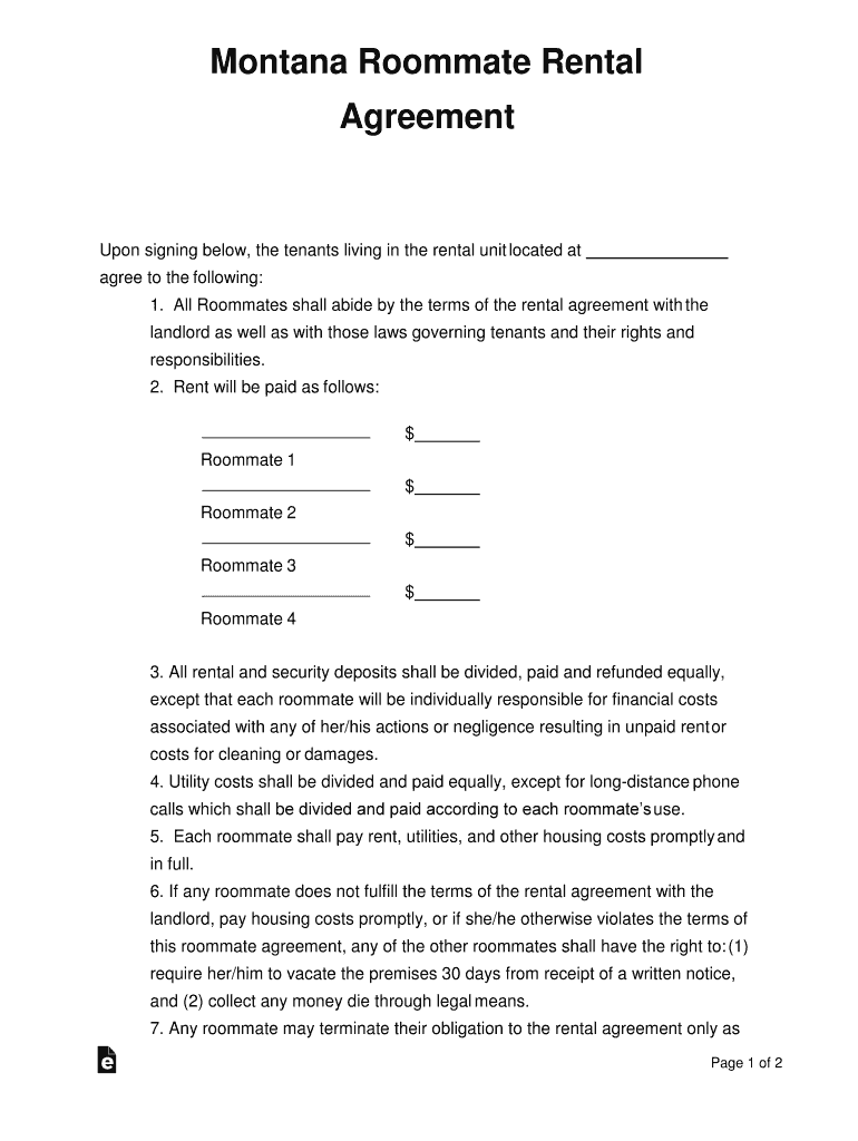  What Is A Roommate Agreement Fill Out Sign Online DocHub