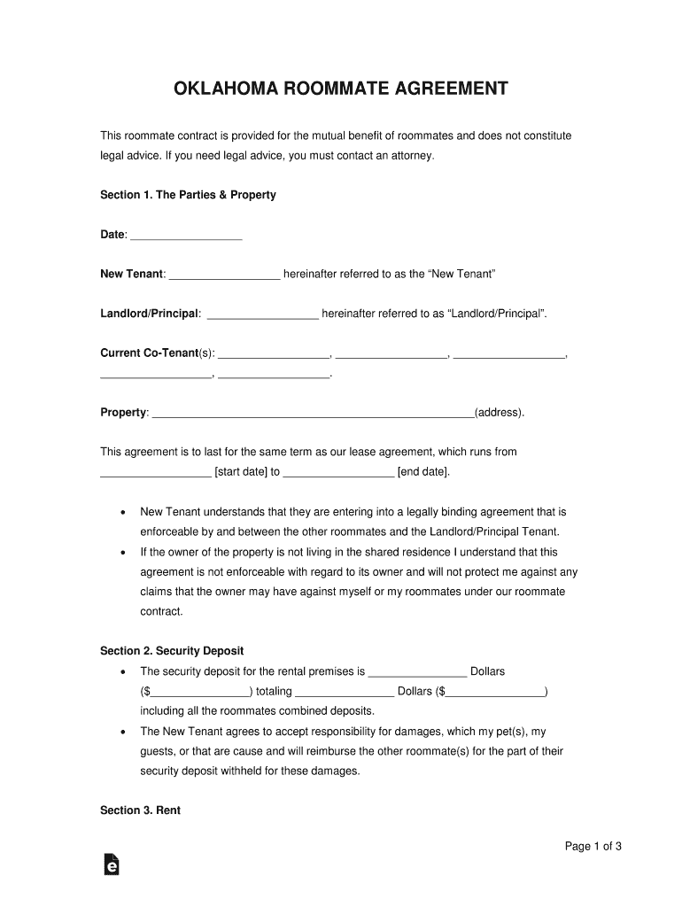 download the ideal flatmate roommate agreement template here Preview on Page 1