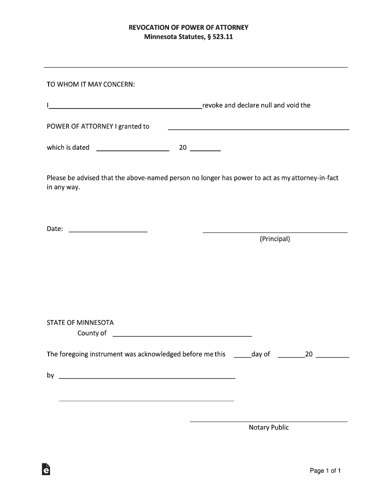 Bill Of Sale Form Minnesota Statutory Power Of Attorney Form ... Preview on Page 1