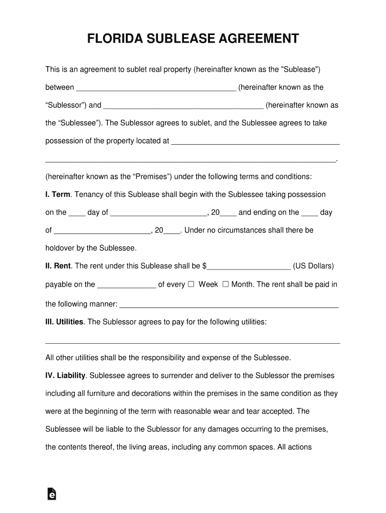 SUBLEASE AGREEMENT NO : Preview on Page 1