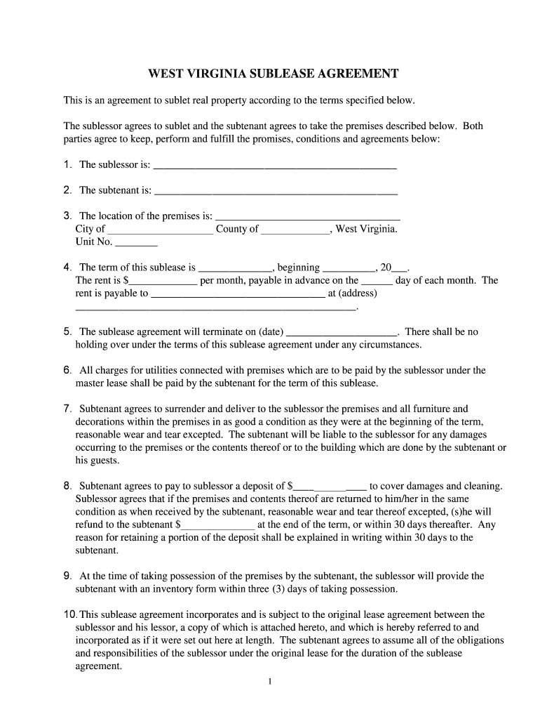 Hawaii Agreement To Sublease Sublet Templates Free Download Preview on Page 1